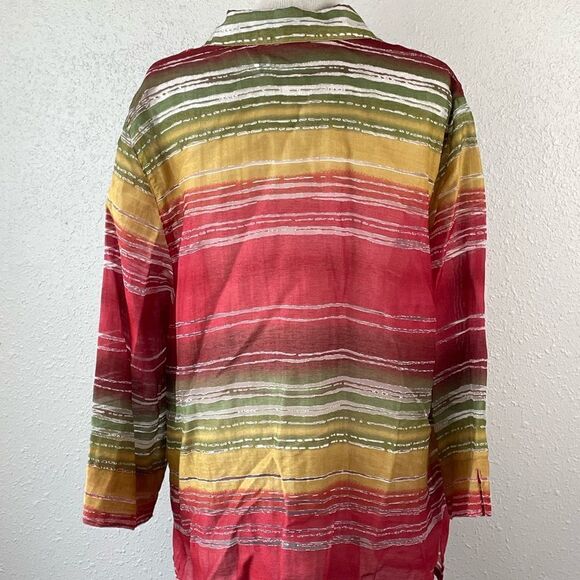 EUC Alfred Dunner Womens Mulit-Colored Button Down Shirt Size 18W - Picture 4 of 5